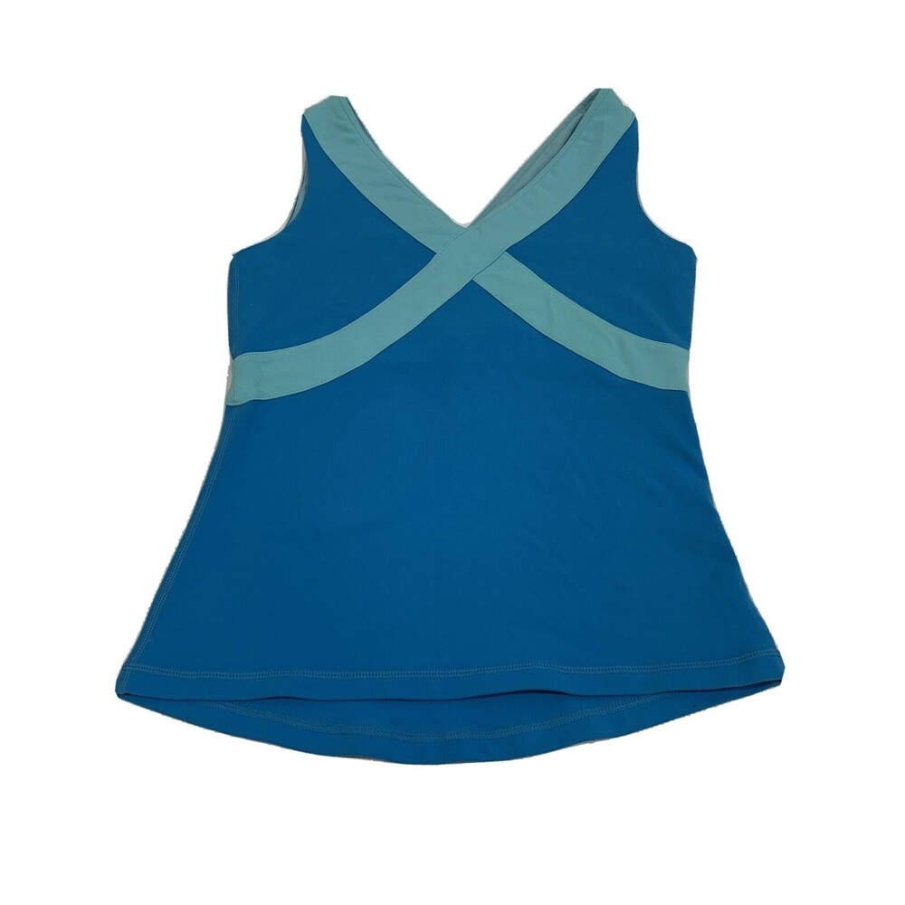 Lululemon Tank Top Wet DRY Warm V-Neck Blue Activewear